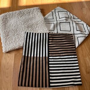 H&M Black, White, and Brown Pillow Covers